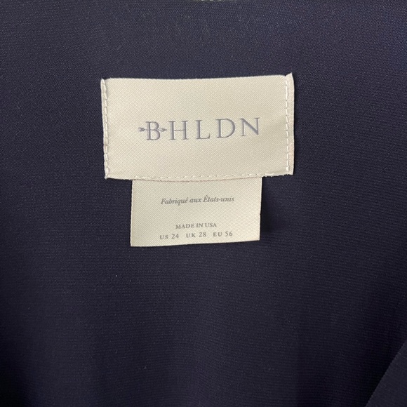 BHLDN Mendoza Navy Slit Dress Plus Size 24 - Picture 3 of 8